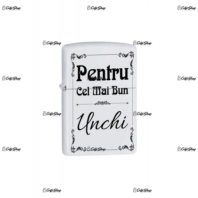 Cel mai bun unchi, bricheta metalica gravata laser cu mesaj